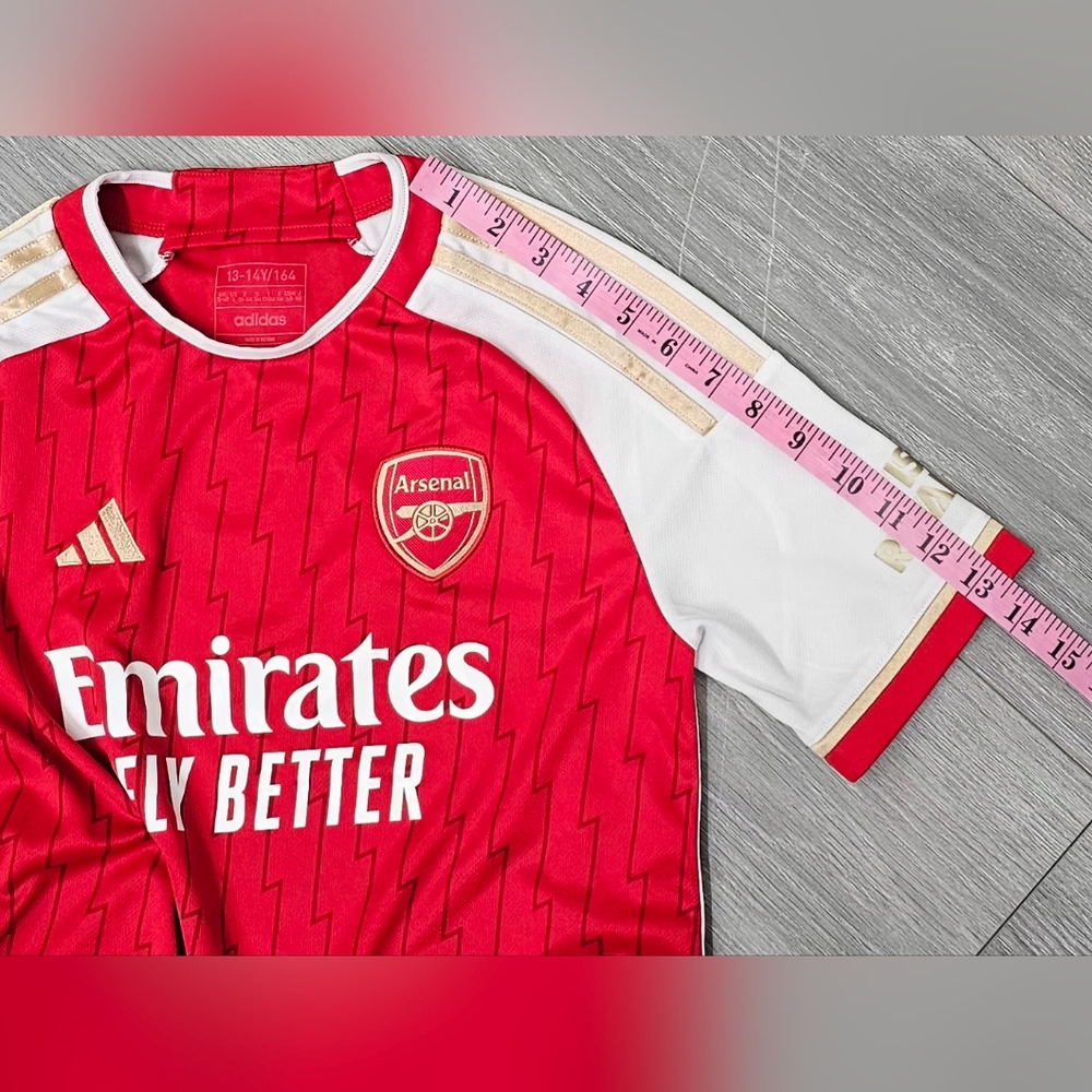 Adidas Arsenal FC Home Jersey 2023-24 Youth Size 13-14Y Red Gold Soccer Shirt - Picture 9 of 13